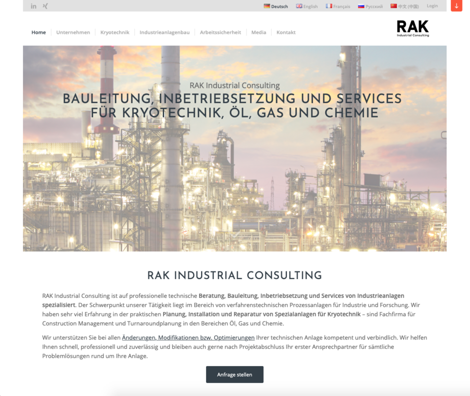 Website RAK Industrial Consulting